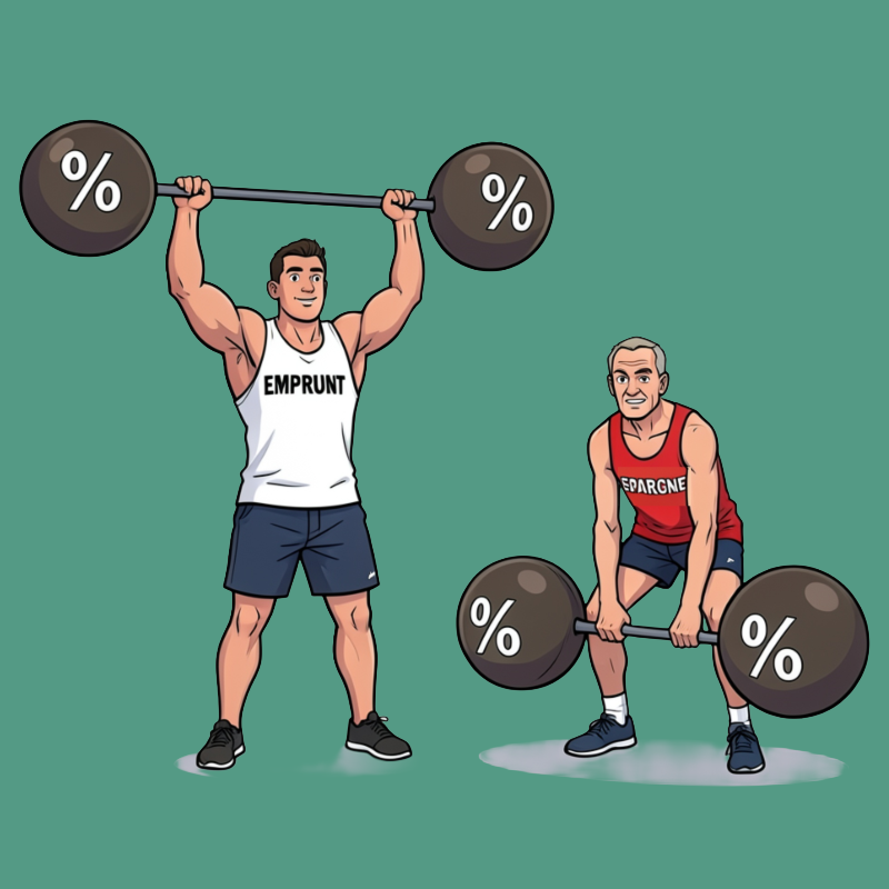 Taux d'intérêt illustration humoristique