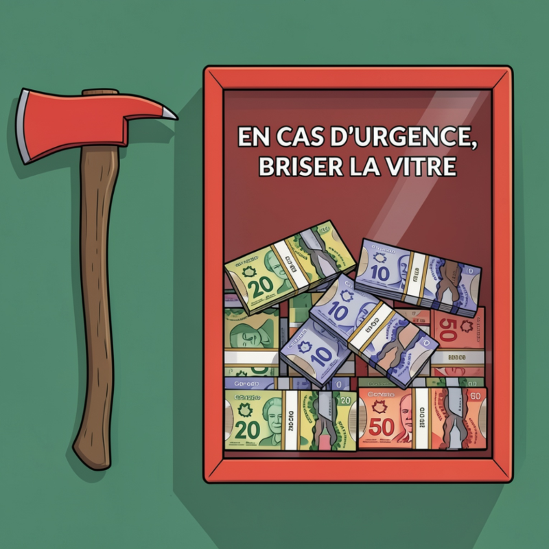 Fonds d'urgence illustration humoristique
